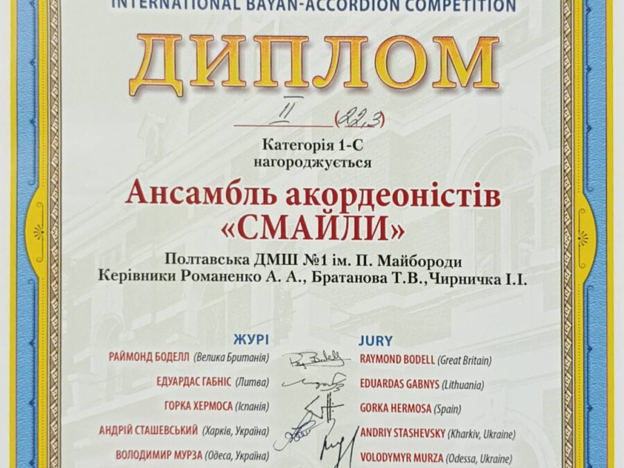 Вітаємо переможців конкурсу учнів народного відділу!!!